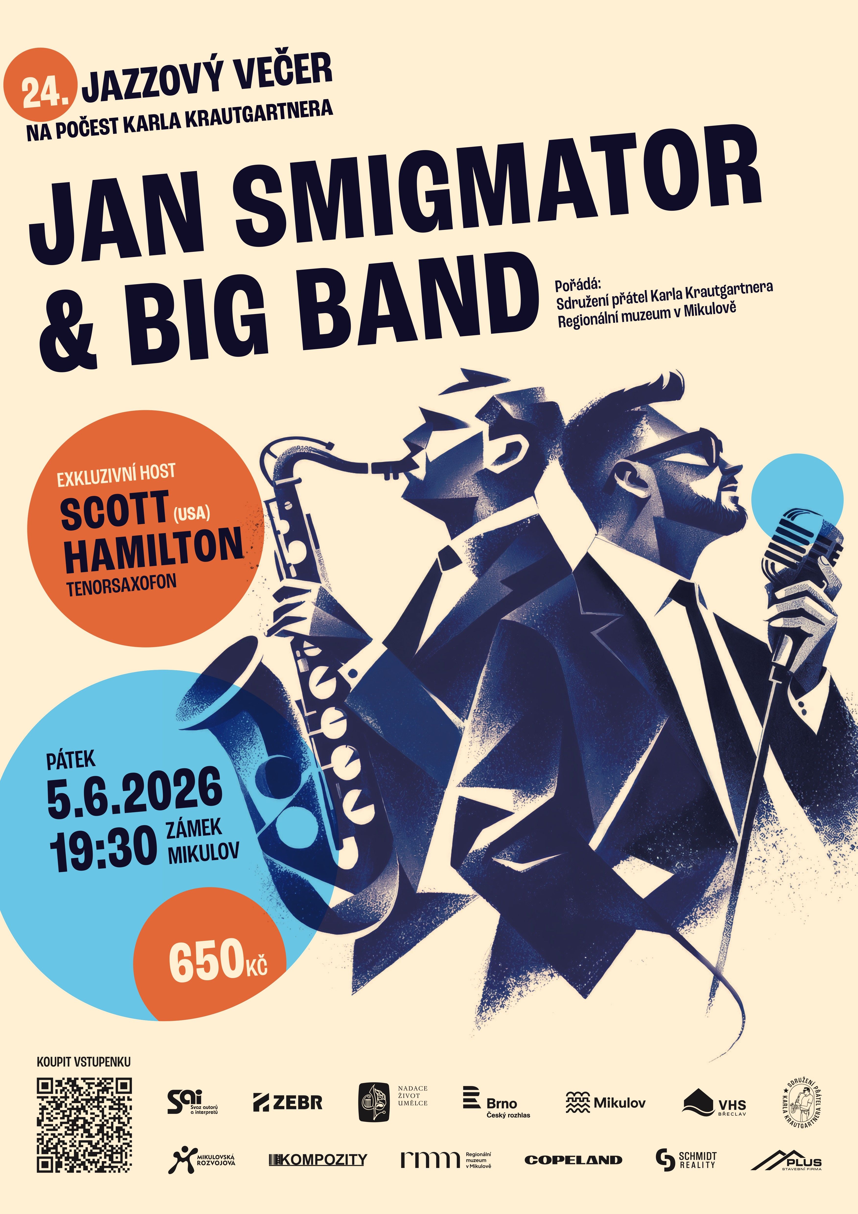 JAN SMIGMATOR & BIG BAND, exkluzivní host Scott Hamilton (24. Jazzový večer na počest Karla Krautgartnera)