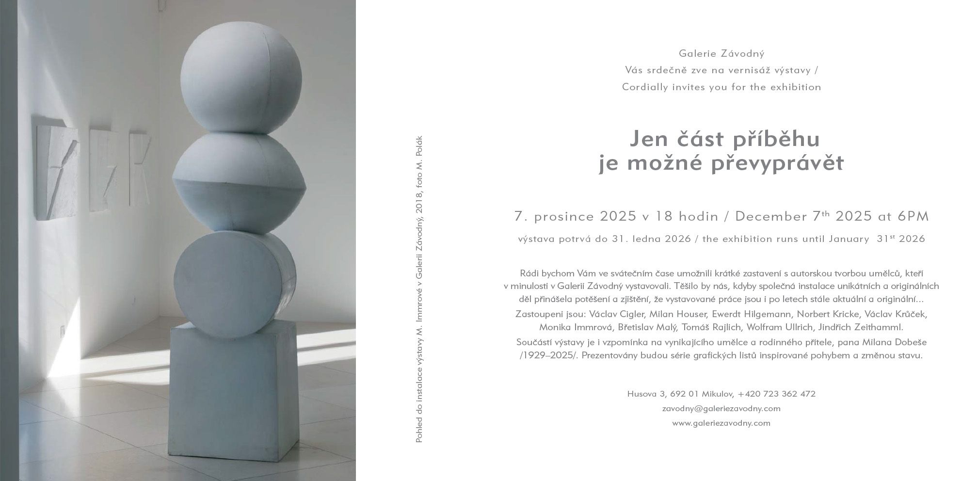 Výstava Jen část příběhu je možné převyprávět